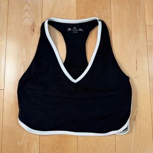 Aerie OFFLINE Real Me Xtra
Longline Track Sports Bra - Black